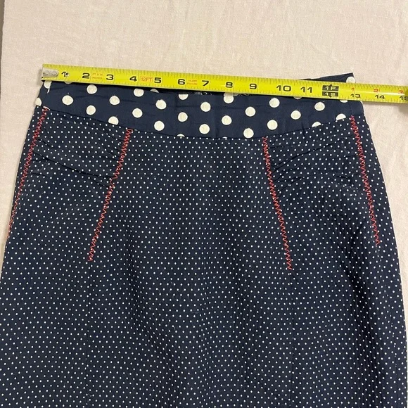 Anthro Baraschi navy polka dot pencil skirt - Picture 5 of 8